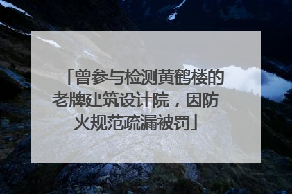 曾参与检测黄鹤楼的老牌建筑设计院，因防火规范疏漏被罚