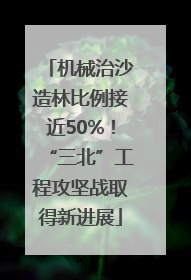 机械治沙造林比例接近50%！“三北”工程攻坚战取得新进展