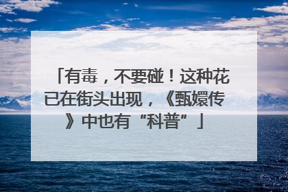 有毒，不要碰！这种花已在街头出现，《甄嬛传》中也有“科普”