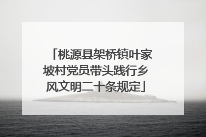 桃源县架桥镇叶家坡村党员带头践行乡风文明二十条规定