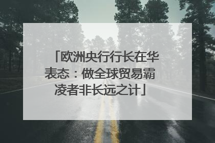 欧洲央行行长在华表态：做全球贸易霸凌者非长远之计