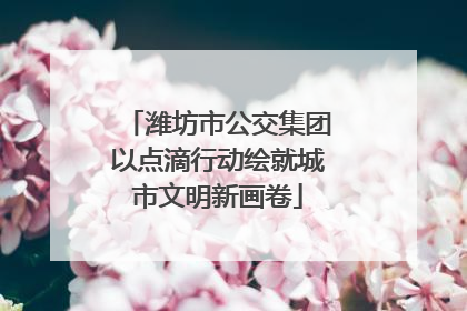 潍坊市公交集团以点滴行动绘就城市文明新画卷