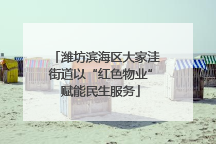潍坊滨海区大家洼街道以“红色物业”赋能民生服务