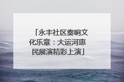 永丰社区奏响文化乐章：大运河惠民展演精彩上演