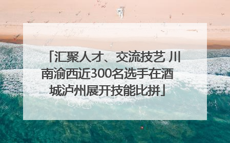 汇聚人才、交流技艺 川南渝西近300名选手在酒城泸州展开技能比拼