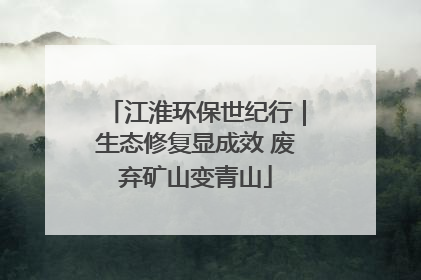 江淮环保世纪行｜生态修复显成效 废弃矿山变青山
