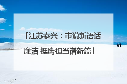 江苏泰兴：市说新语话廉洁 挺膺担当谱新篇