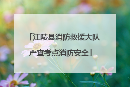 江陵县消防救援大队严查考点消防安全