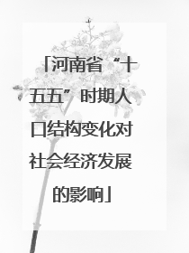 河南省“十五五”时期人口结构变化对社会经济发展的影响