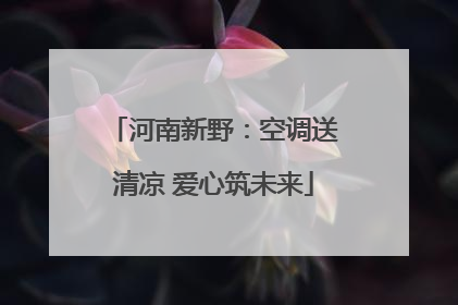 河南新野：空调送清凉 爱心筑未来