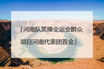 河南队笑捧全运会群众项目河南代表团首金