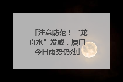 注意防范！“龙舟水”发威，厦门今日雨势仍劲