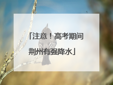 注意！高考期间荆州有强降水