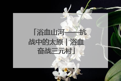 浴血山河——抗战中的太原｜浴血奋战三元村