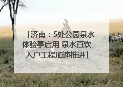 济南：5处公园泉水体验亭启用 泉水直饮入户工程加速推进