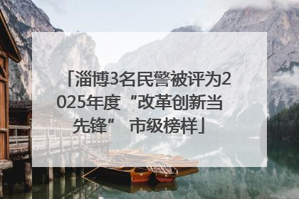 淄博3名民警被评为2025年度“改革创新当先锋” 市级榜样