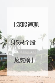 深股通现身5只个股龙虎榜