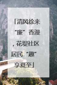 清风徐来“廉”香漫，花堤社区居民“趣”享夏至