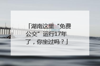 湖南这里“免费公交”运行17年了，你坐过吗？