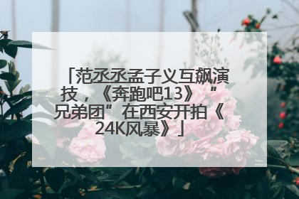 范丞丞孟子义互飙演技，《奔跑吧13》“兄弟团”在西安开拍《24K风暴》