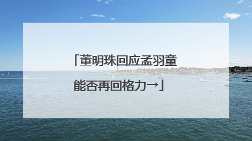 董明珠回应孟羽童能否再回格力→