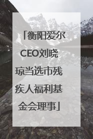 衡阳爱尔CEO刘晓琼当选市残疾人福利基金会理事