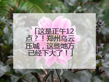 这是正午12点？！郑州乌云压城，这些地方已经下大了！