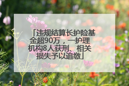 违规结算长护险基金超90万，一护理机构8人获刑、相关损失予以追缴