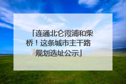 连通北仑霞浦和柴桥！这条城市主干路规划选址公示