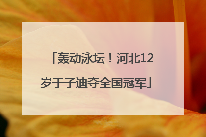 轰动泳坛！河北12岁于子迪夺全国冠军