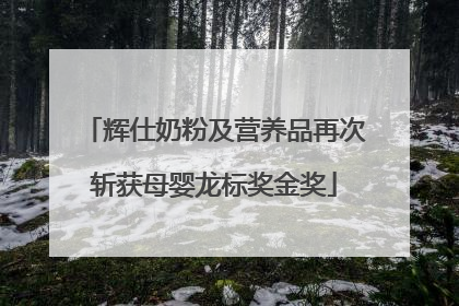 辉仕奶粉及营养品再次斩获母婴龙标奖金奖