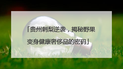 贵州刺梨逆袭，揭秘野果变身健康奢侈品的密码
