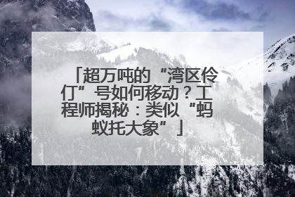 超万吨的“湾区伶仃”号如何移动？工程师揭秘：类似“蚂蚁托大象”