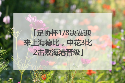 足协杯1/8决赛迎来上海德比，申花3比2击败海港晋级