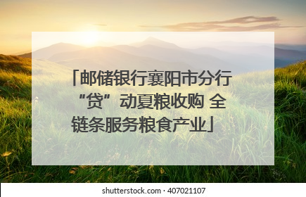 邮储银行襄阳市分行“贷”动夏粮收购 全链条服务粮食产业