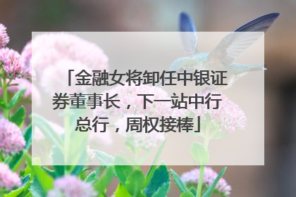 金融女将卸任中银证券董事长，下一站中行总行，周权接棒