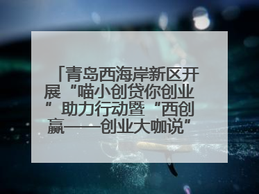 青岛西海岸新区开展“喵小创贷你创业”助力行动暨“西创赢——创业大咖说”主题活动