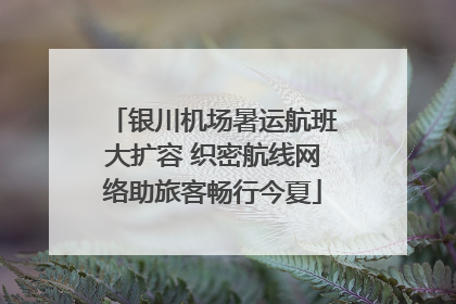 银川机场暑运航班大扩容 织密航线网络助旅客畅行今夏