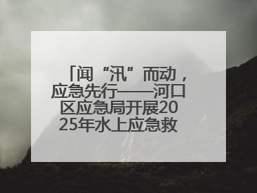 闻“汛”而动，应急先行——河口区应急局开展2025年水上应急救援实战演练