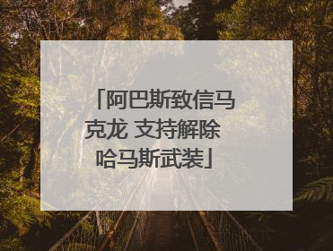 阿巴斯致信马克龙 支持解除哈马斯武装