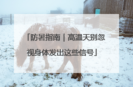 防暑指南｜高温天别忽视身体发出这些信号
