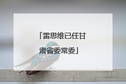 雷思维已任甘肃省委常委