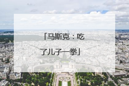 马斯克：吃了儿子一拳