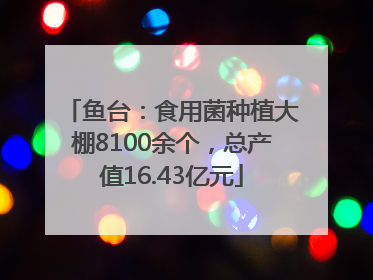鱼台：食用菌种植大棚8100余个，总产值16.43亿元