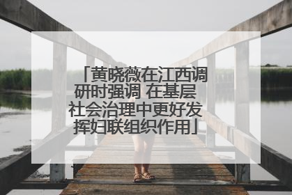 黄晓薇在江西调研时强调 在基层社会治理中更好发挥妇联组织作用