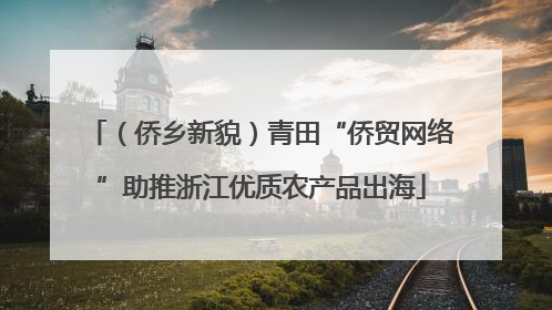 （侨乡新貌）青田“侨贸网络”助推浙江优质农产品出海