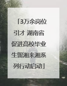 3万余岗位引才 湖南省促进高校毕业生留湘来湘系列行动启动