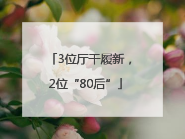 3位厅干履新，2位“80后”