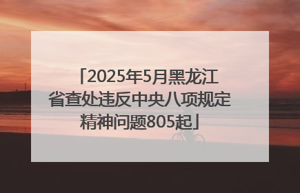 2025年5月黑龙江省查处违反中央八项规定精神问题805起
