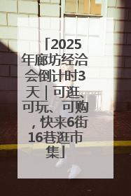 2025年廊坊经洽会倒计时3天｜可逛、可玩、可购，快来6街16巷逛市集